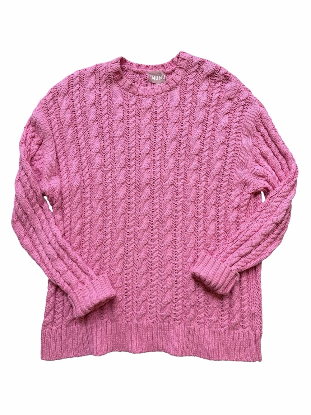 Show Me Your MuMu Day To Day Tunic Cable Knit Chunky Drop Shoulder Sweater